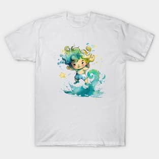 Watercolor Zodiac Aquarius T-Shirt